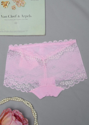 Труси жіночі гіпюрові світло-рожевого кольору розмір 40-42 Let's Shop (257588869)