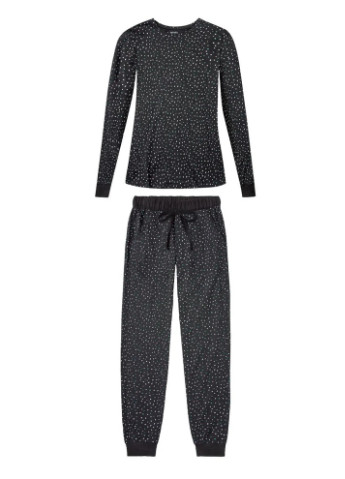 Черная всесезон женская пижама лонгслив + брюки Esmara