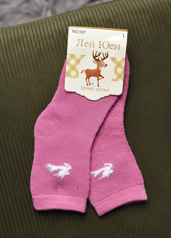 Шкарпетки дитячі махрові для дівчинки рожевого кольору Let's Shop (269387596)