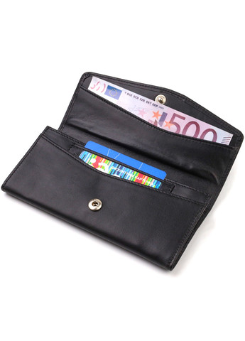 Шикарний жіночий гаманець із зручним функціоналом шкіряний 21724 Чорний Canpellini (259815855)