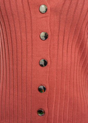 Коралловый демисезонный свитер женский с пуговицами (коралловый) Time of Style