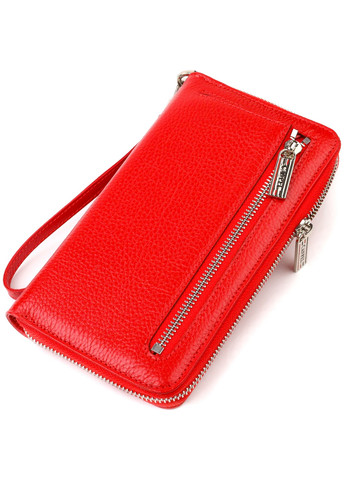 Яскравий клатч для жінок із натуральної шкіри 21921 Червоний Canpellini (259874126)