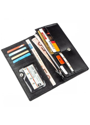 Жіночий чорний гаманець з натуральної шкіри ST Leather 18859 Чорний ST Leather Accessories (262453829)