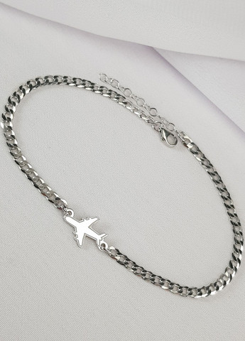 Серебряный браслет на цепочке Самолет регулируеться родированное серебро Family Tree Jewelry Line (266038556)