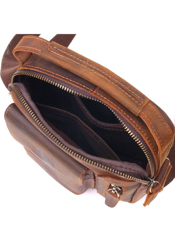 Винтажная мужская сумка из натуральной кожи 21293 Коричневая Vintage (258286257)