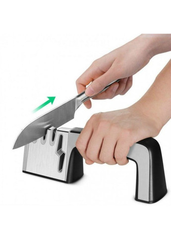 Точило для ножів та ножиць Knife Sharpener на три рівні заточування з ручкою Idea (264748498)