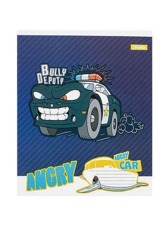 Тетрадь в линейку 12 листов Angry car цвет разноцветный ЦБ-00222593 1 Вересня (260132366)