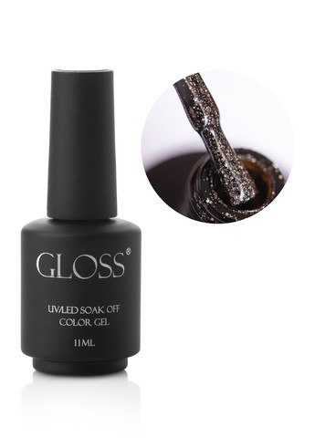 Гель-лак GLOSS 413 (черный, микроблеск и голографические блестки), 11 мл Gloss Company кристал (269119889)