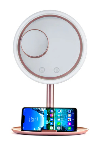 Настольное косметическое зеркало для макияжа с led подсветкой и вентилятором XO Beauty Breeze Mirror (257321340)