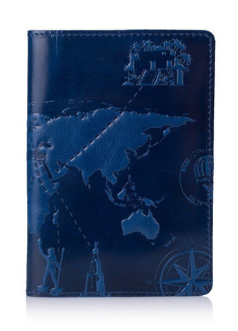 Шкіряна обкладинка на паспорт HiArt PC-01 7 Wonders of the World Блакитна Блакитний Hi Art (268371450)