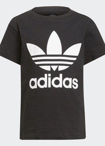 Черная демисезонная футболка adicolor trefoil adidas