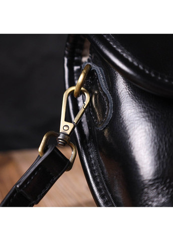 Ідеальна сумка крос-боді з натуральної шкіри 22132 Чорна Vintage (260360844)