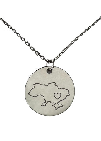 Срібний кулон символ України на ланцюжку «З Україною в серці» родований Family Tree Jewelry Line (266903767)