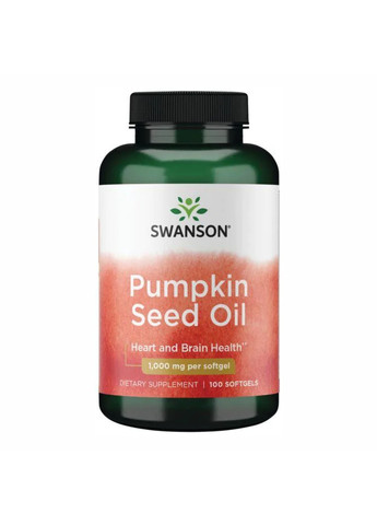 Гарбузова Олія Pumpkin Seed Oil 1000 мг - 100 капсул Swanson (269462138)