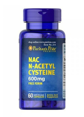 Puritan's Pride N-Acetyl Cysteine (NAC) 600 mg 60 Caps Puritans Pride (258498807)