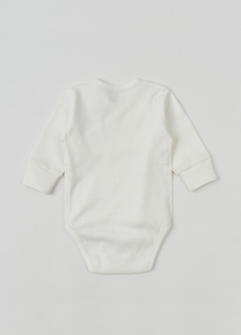 Боді з довгим рукавом на запах молочний KRAKO (258646199)