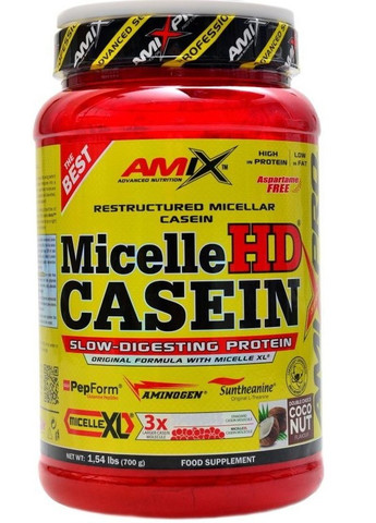 Micelle HD Casein 700 g /17 servings/ Double Chocolate Coconut Amix Nutrition (257561399)