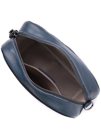 Шкіряна сумка через плече на одне відділення для жінок 22385 Синя Vintage (276461821)