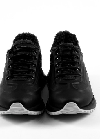 Черные зимние кроссовки с мехом черные Evromoda