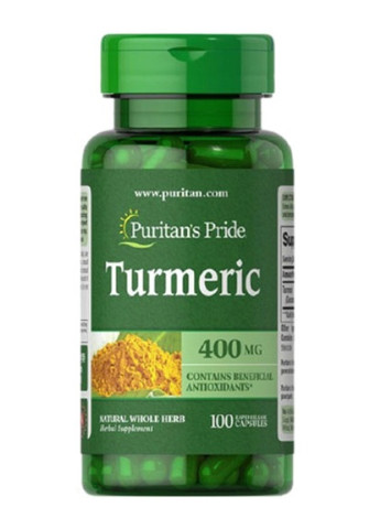 Puritan's Pride Turmeric 400 mg 100 Caps Puritans Pride (256721089)