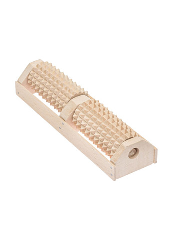 Массажер для ног деревянный зубчатый на 2 ролика для двух ног 25х7х5 см Woodly (260601095)