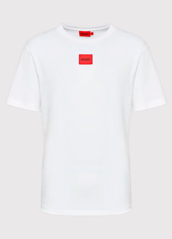 Біла футболка базова чоловіча чорна Hugo Diragolino