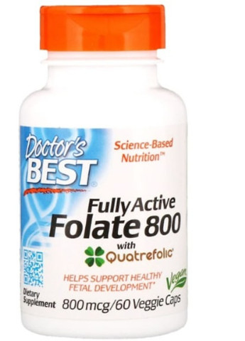 Fully Active Folate 800 mcg 60 Veg Caps DRB-00458 Doctor's Best (256723867)