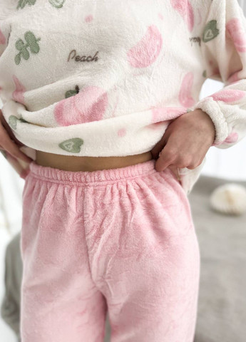 Светло-розовая всесезон нежная тепленькая пижама костюм для дома Vakko