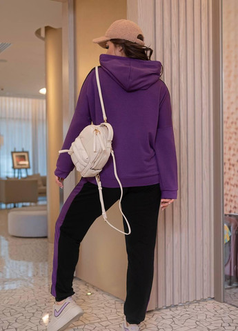 Жіночий прогулянковий костюм двонитка фіолетового кольору 396864 New Trend (257627637)