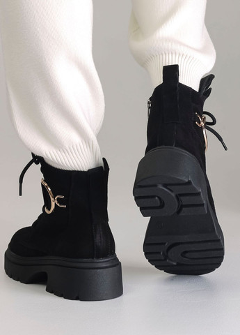 Зимние ботинки зимние черные замша Teona из натуральной замши