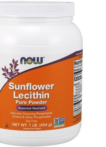 SUNFLOWER LECITHIN POWDER 1 LB 454 g /45 servings/ Now Foods (257079355)