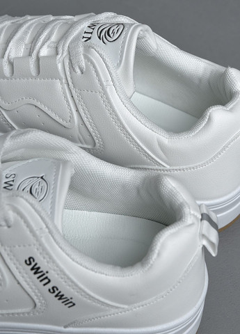 Білі Осінні кросівки чоловічі білого кольору на шнурівці Let's Shop