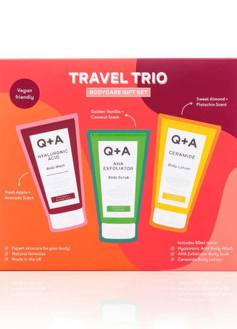 Подарунковий набір косметики для тіла Q + A Travel Trio Q+A (266700267)