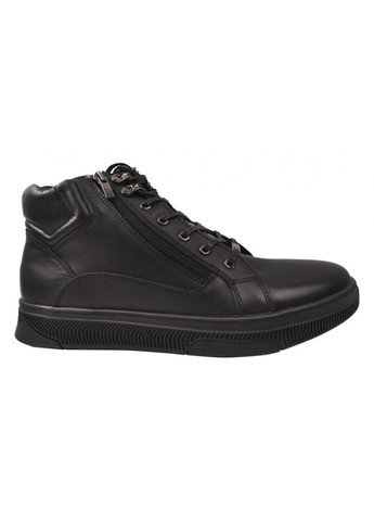 Черные ботинки мужские из натуральной кожи,на низком ходу,на шнуровку,черные,украина Marion