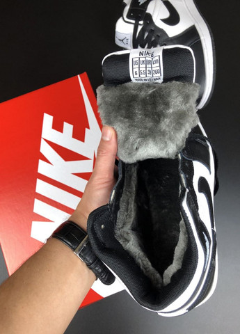 Черно-белые зимние кроссовки женские (зима), вьетнам Nike Air Jordan