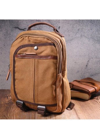 Зручний рюкзак з текстилю 21257 Коричневий Vintage (258286213)