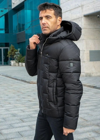 Чорна зимня чоловіча зимова куртка великого розміру SK