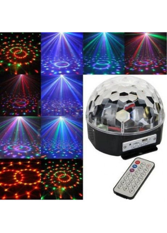 Светодиодный диско шар вращающаяся лампа шарик светильник светомузыка динамик пульт MP3 плеер Bluetooth 17х15 см (474137-Prob) Unbranded (257424613)
