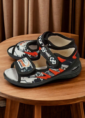 Тапочки відкриті для хлопчика ортопедичні Валді Адам Racing чорні 23-15,1см,24-15,5см Waldi (275996676)