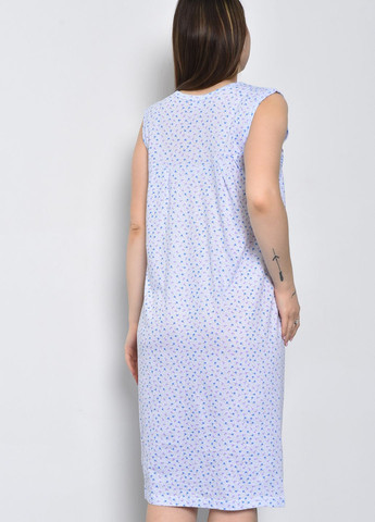 Нічна сорочка жіноча білого кольору з квітковим принтом Let's Shop (271958490)