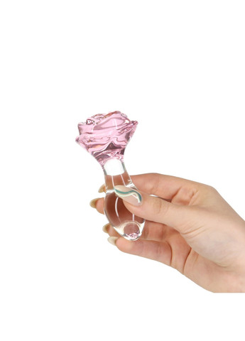 Стеклянная анальная пробка Rosy Luxurious Glass Anal Plug, ⌀3,3 см, вибропуля в подарок Pillow Talk (269007148)