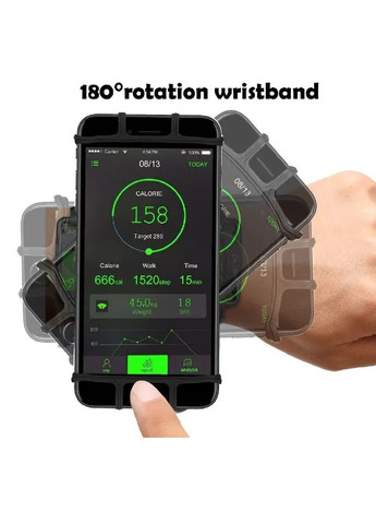 Браслет тримач кріплення підставка на руку універсальний розмір для телефону смартфона для бігу (474775-Prob) Салатний Unbranded (259685001)