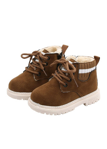 Осенние ботинки с эко набука детские зимние No Brand со шнуровкой
