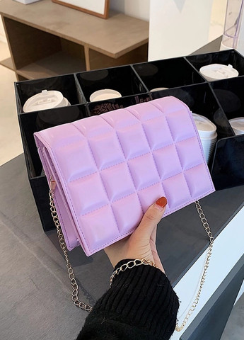 Женская маленькая классическая сумка клатч на цепочке фиолетовая лиловая No Brand (264021562)