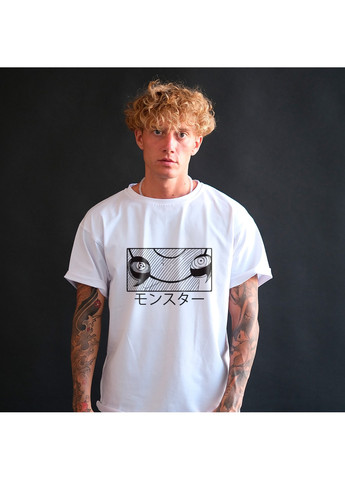 Белая футболка с принтом наруто - глаза обито black edition No Brand