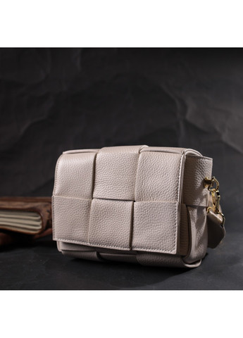 Вечерняя женская сумка с переплетами из натуральной кожи 22311 Белая Vintage (276461813)