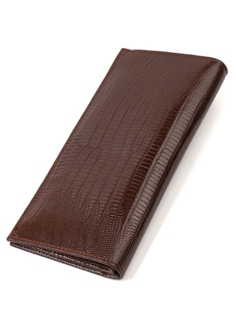 Фактурный мужской вертикальный бумажник из натуральной кожи с тиснением 21899 Коричневый Canpellini (259874001)