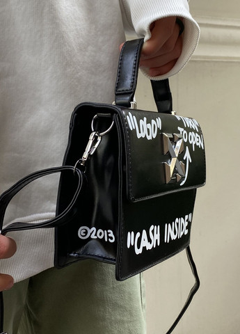 Жіноча сумка крос-боді CASH INSIDE чорна Off White (271837044)