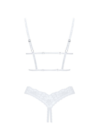 Белый эротический комплект heavenlly 2-pcs cuplesset, открытая грудь, с доступом Obsessive