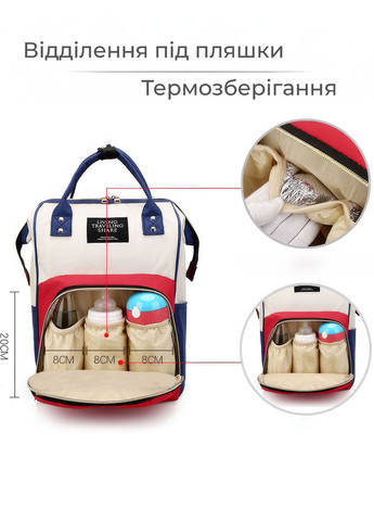 Сумка для мами / рюкзак для коляски багатофункціональний органайзер living traveling share Червоний 68423 DobraMAMA (267155333)